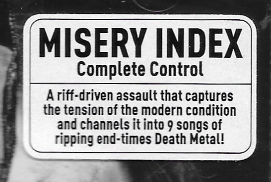 Misery Index : Complete Control (CD, Album)