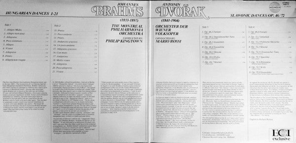 Johannes Brahms / Antonín Dvořák : Ungarische Tänze (Vollständige Ausgabe) / Slavische Tänze (Sämtliche) (2xLP)