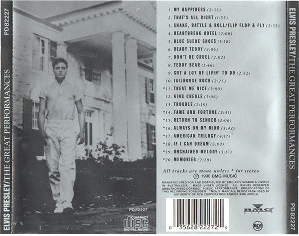 Elvis Presley : The Great Performances (CD, Comp, Mono, RM)
