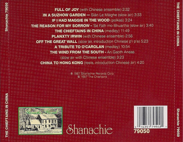 The Chieftains : The Chieftains In China (CD, Album)