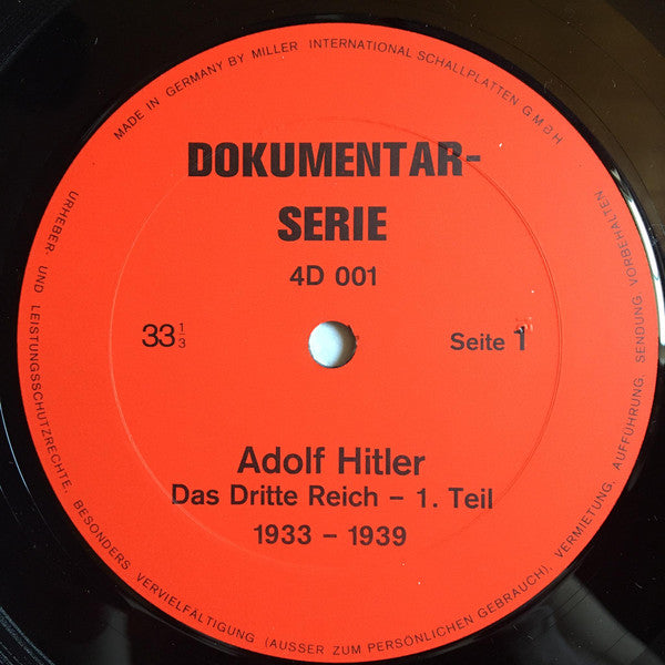 Adolf Hitler : Das Dritte Reich 1.Teil 1933-1939 (LP)