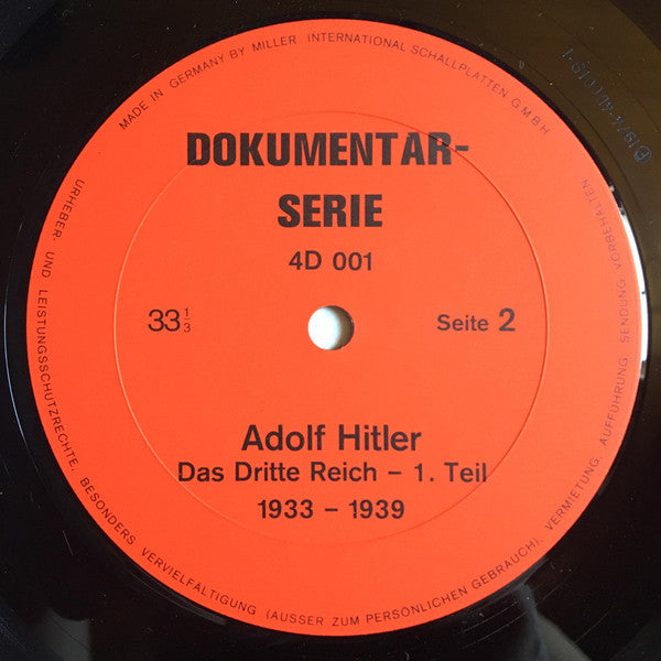 Adolf Hitler : Das Dritte Reich 1.Teil 1933-1939 (LP)