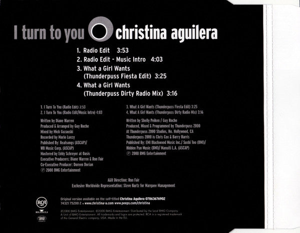 Christina Aguilera : I Turn To You (CD, Single)