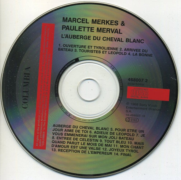 Marcel Merkes - Paulette Merval : L'auberge Du Cheval Blanc (CD, Album, RE)