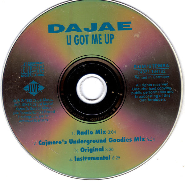 Dajaé : U Got Me Up (CD, Maxi)