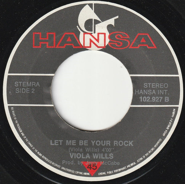 Viola Wills : Up On The Roof (7", Single)