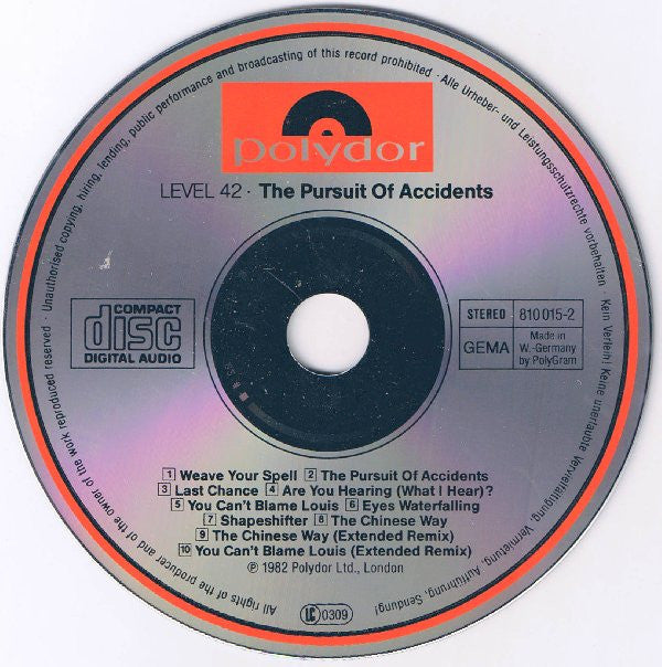 Level 42 : The Pursuit Of Accidents (CD, Album, RE)