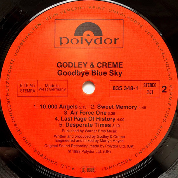 Godley & Creme : Goodbye Blue Sky (LP, Album)