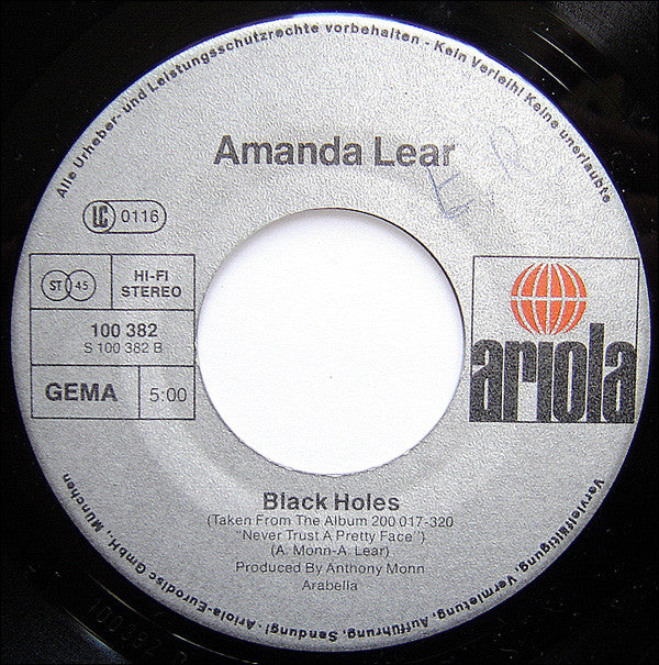 Amanda Lear : Fashion Pack (Studio 54) / Black Holes (7", Single, Son)