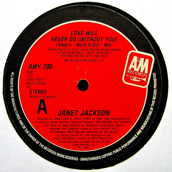 Janet Jackson : Love Will Never Do (Without You) (12", Single)