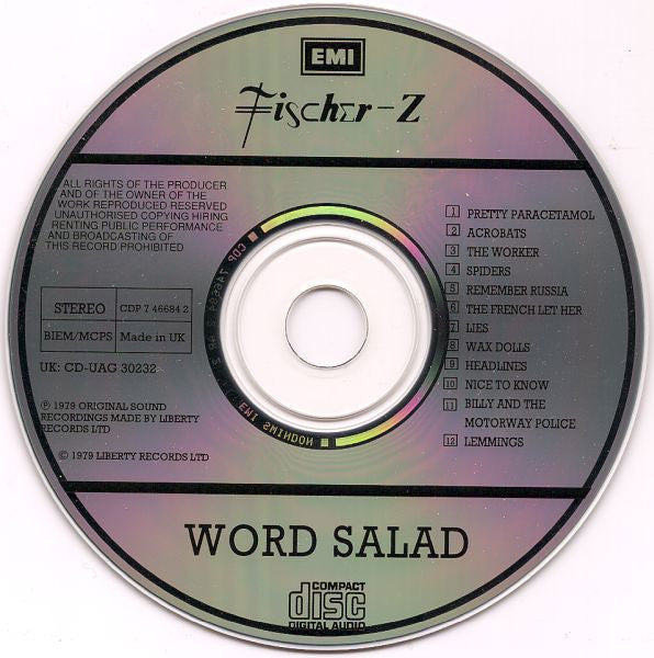 Fischer-Z : Word Salad (CD, Album, RE)