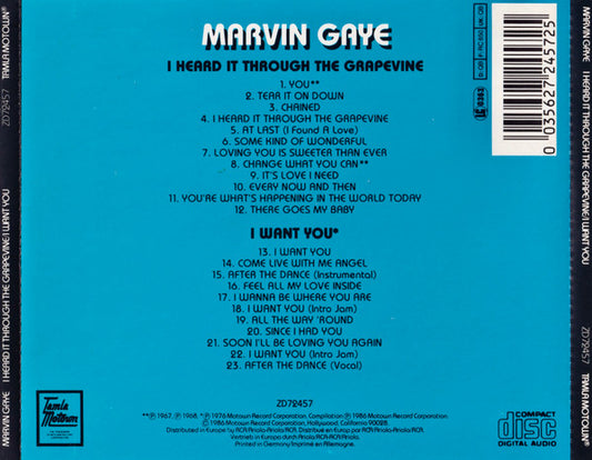 Marvin Gaye : I Heard It Through The Grapevine / I Want You (CD, Comp)