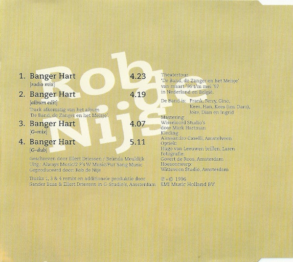 Rob de Nijs : [4x] Banger Hart (CD, Maxi)