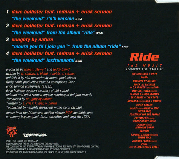 Dave Hollister Featuring Redman & Erick Sermon / Naughty By Nature : The Weekend / Mourn You Til I Join You (CD, Single)