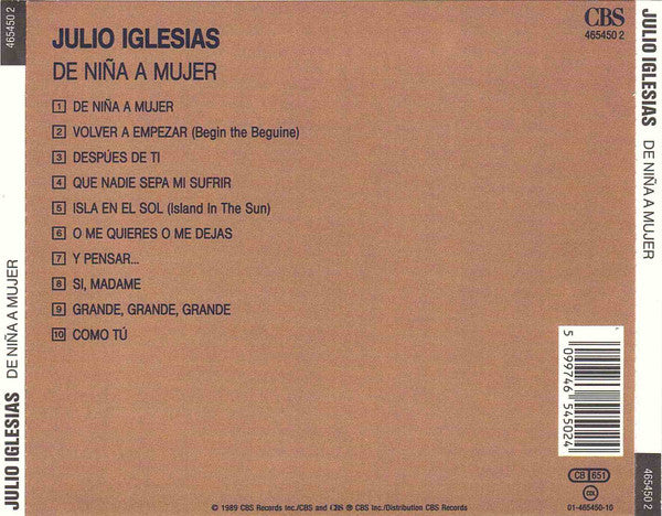 Julio Iglesias : De Niña A Mujer (CD, Album, RE)