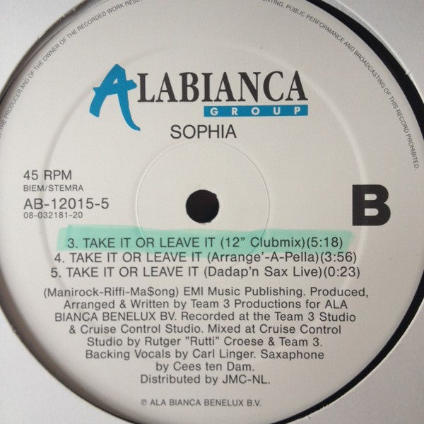Sophia : Take It Or Leave It (12")