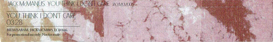 Jack McManus : You Think I Don't Care (CD, Single, Promo)
