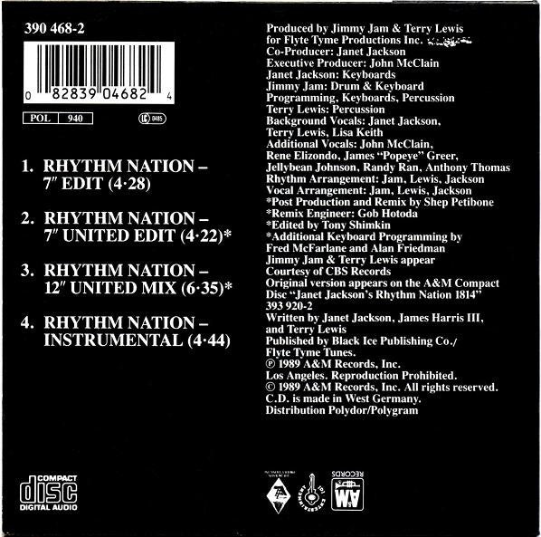 Janet Jackson : Rhythm Nation (CD, Single)