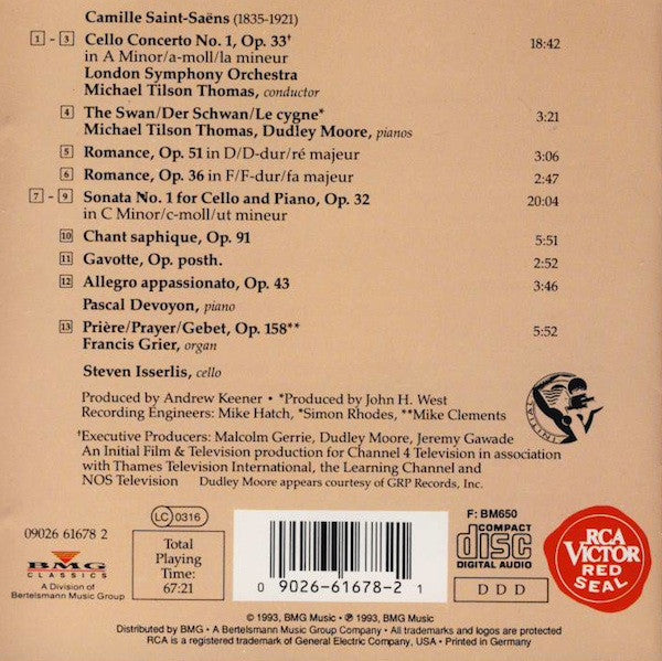Steven Isserlis, Camille Saint-Saëns, Pascal Devoyon, London Symphony Orchestra, Michael Tilson Thomas : Cello Concerto No. 1 • Sonata No. 1 • Romances (CD, Album)