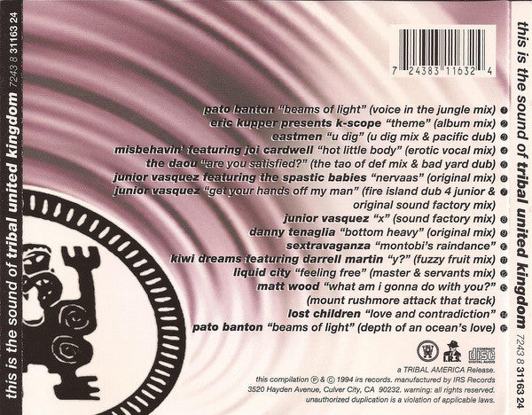 Junior Vasquez : This Is The Sound Of Tribal United Kingdom (CD, Comp, Mixed)