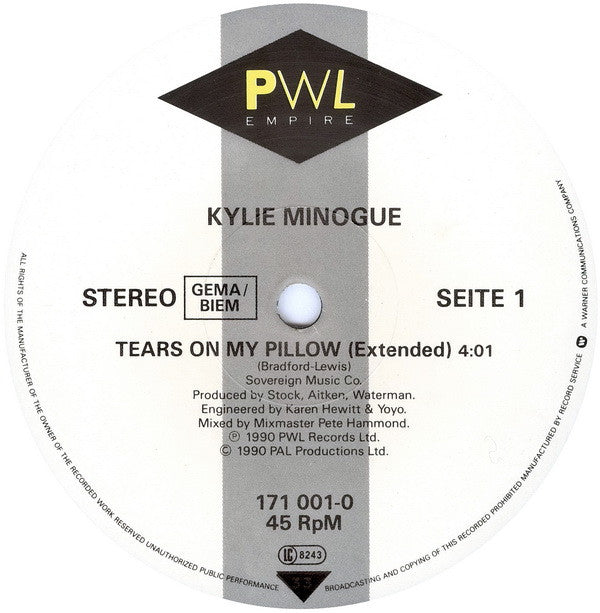Kylie Minogue : Tears On My Pillow (12")