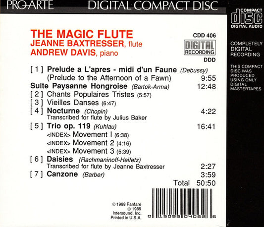 Jeanne Baxtresser : The Magic Flute (CD)