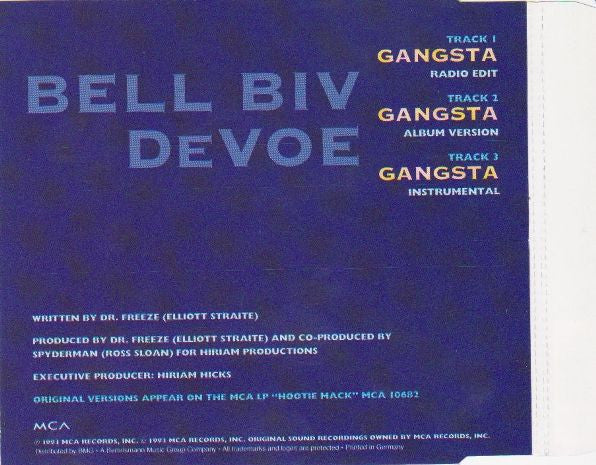 Bell Biv Devoe : Gangsta (CD, Single)
