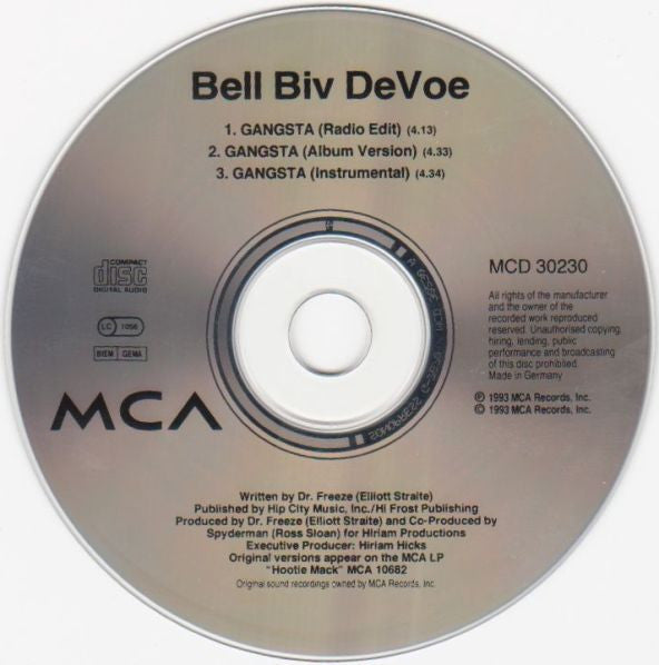 Bell Biv Devoe : Gangsta (CD, Single)