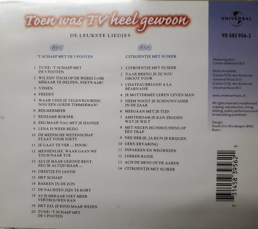 Various : Toen Was Tv Heel Gewoon: De Leukste Liedjes (2xCD, Album, Comp)