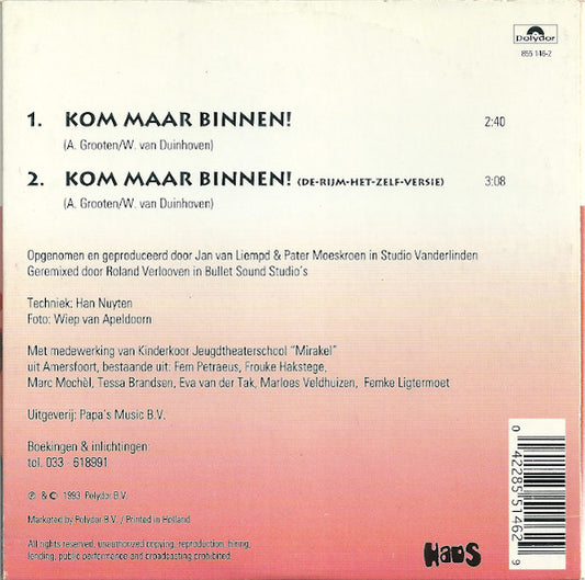Pater Moeskroen : Kom Maar Binnen! (CD, Single)