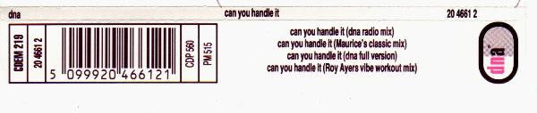 DNA Featuring Sharon Redd : Can You Handle It (CD, Maxi)