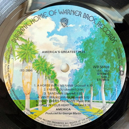 America (2) : History - America's Greatest Hits (LP, Comp)