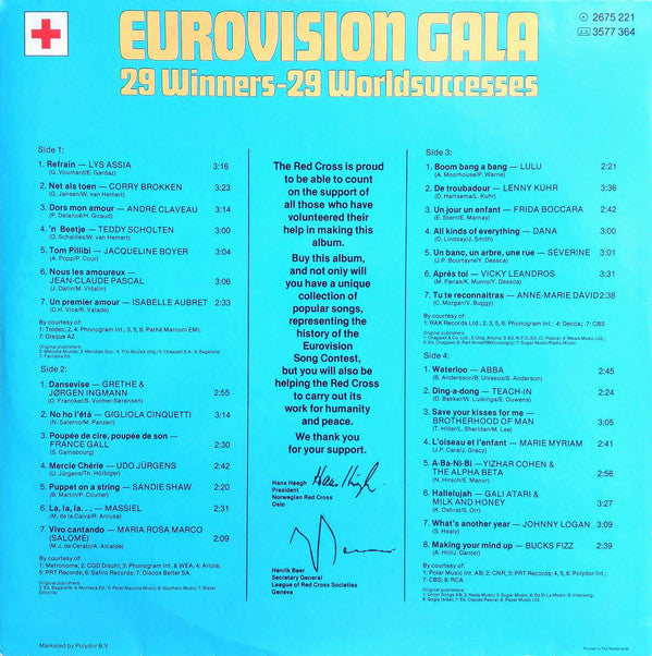 Various : Eurovision Gala - 29 Winners - 29 Worldsuccesses (2xLP, Comp)