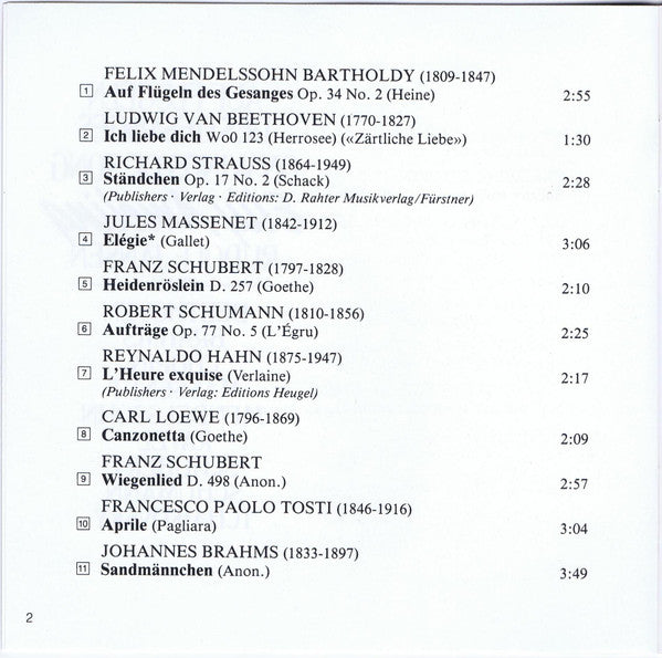 Elly Ameling, Rudolf Jansen : Auf Flügeln Des Gesanges (CD)