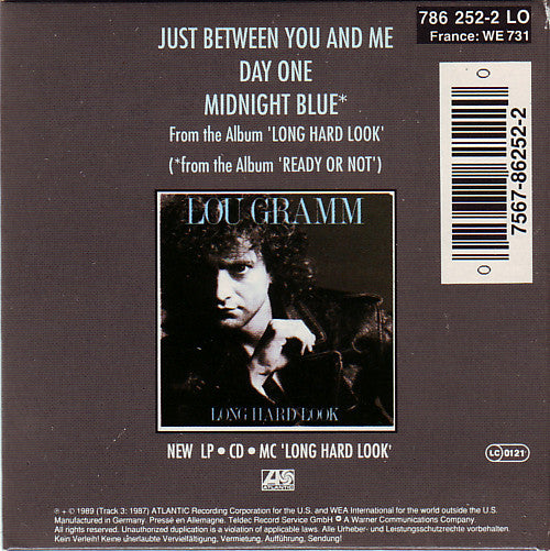 Lou Gramm : Just Between You And Me (CD, Mini, Single)