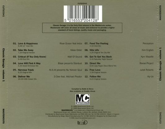 Various : Classic Garage Mastercuts Volume 1 (CD, Comp)