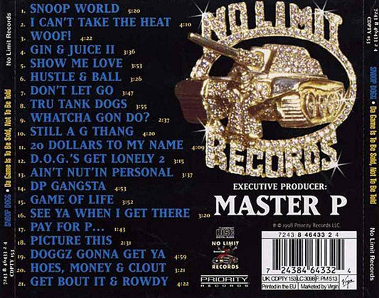Snoop Dogg : Da Game Is To Be Sold, Not To Be Told (CD, Album, RP, Med)