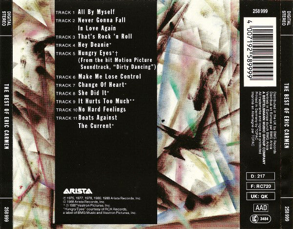 Eric Carmen : The Best Of Eric Carmen (CD, Comp, RE)