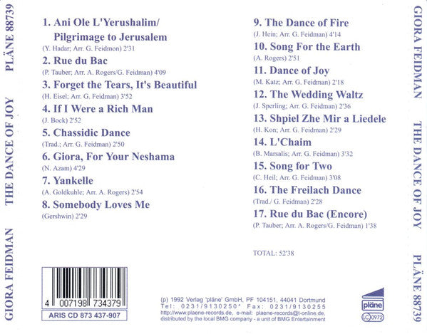 Giora Feidman : The Dance Of Joy (CD, Album, RP)
