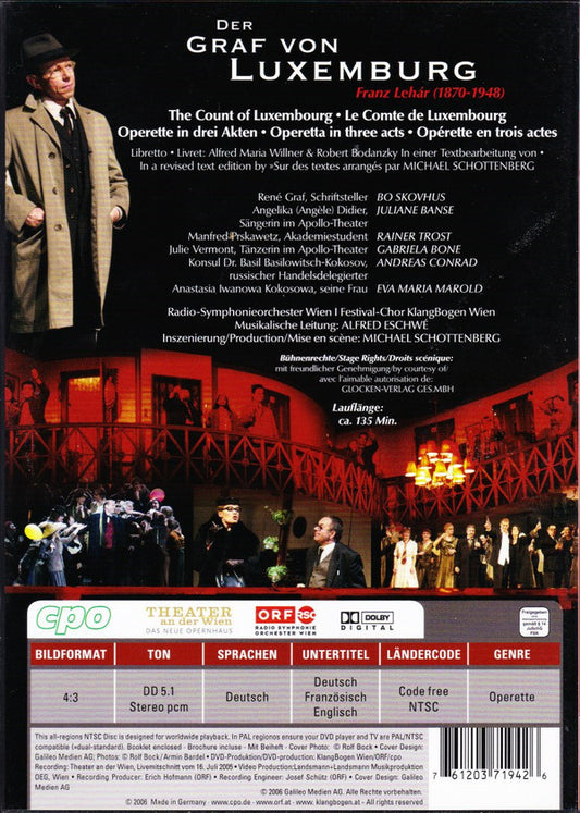 Franz Lehár : Der Graf von Luxemburg (DVD-V, NTSC)