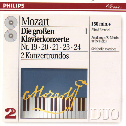 Wolfgang Amadeus Mozart - Alfred Brendel - The Academy Of St. Martin-in-the-Fields, Sir Neville Marriner : Die Großen Klavierkonzerte 1: Nr. 19 · 20 · 21 · 23 · 24 · 2 Konzertrondos (2xCD, Comp, RM)