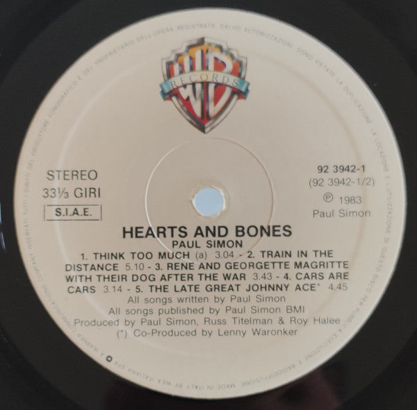 Paul Simon : Hearts And Bones (LP, Album)