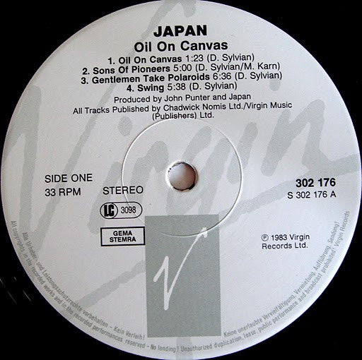 Japan : Oil On Canvas (2xLP, Album, RE, Gat)