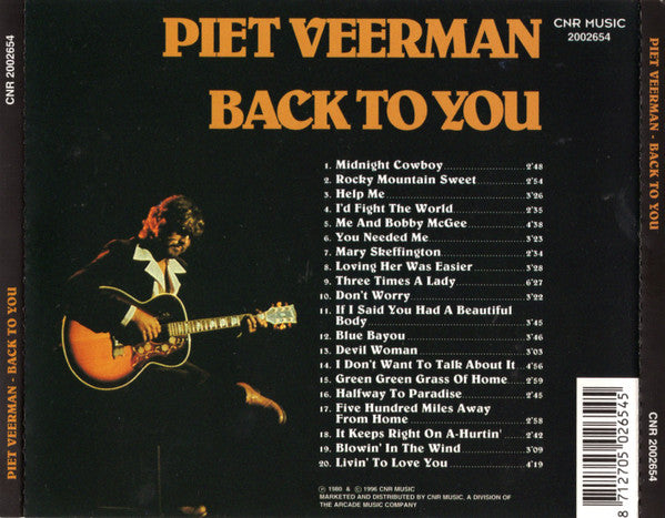 Piet Veerman : Back To You (CD, Album, RE)