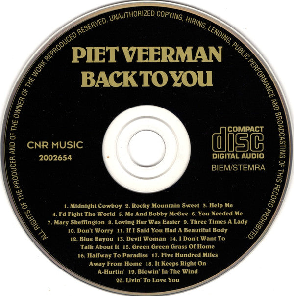 Piet Veerman : Back To You (CD, Album, RE)