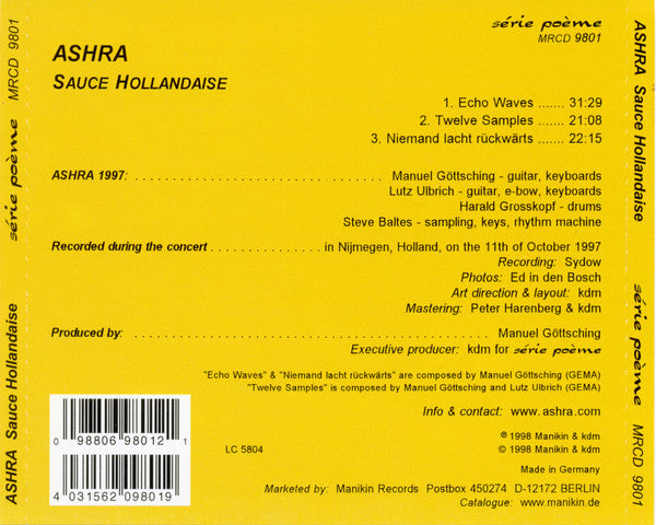 Ashra : Sauce Hollandaise (CD, Album)
