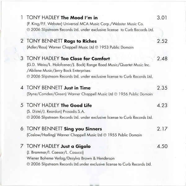 Tony Hadley & Tony Bennett : The Kings Of Swing (CD, Comp)