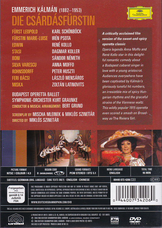 Emmerich Kálmán : Die Csárdásfürstin [operetta film, 1971] (DVD-V, NTSC)
