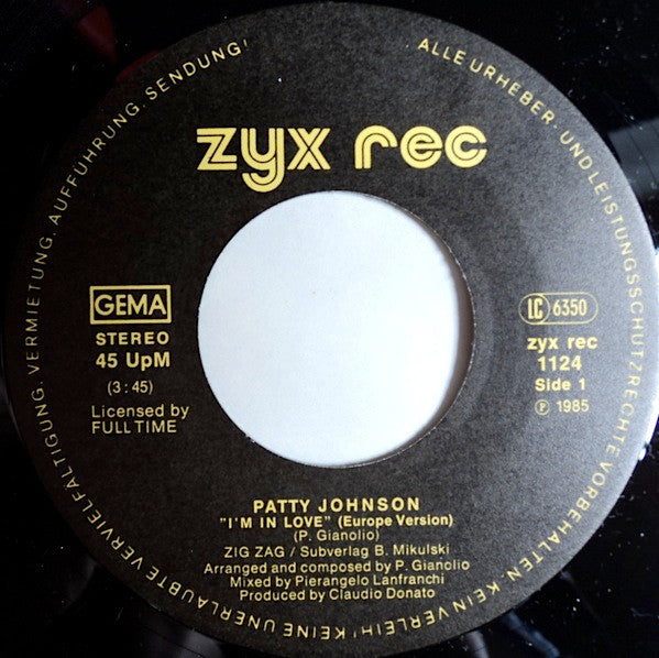Patty Johnson : I'm In Love (7")
