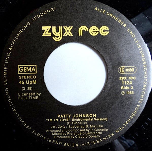 Patty Johnson : I'm In Love (7")